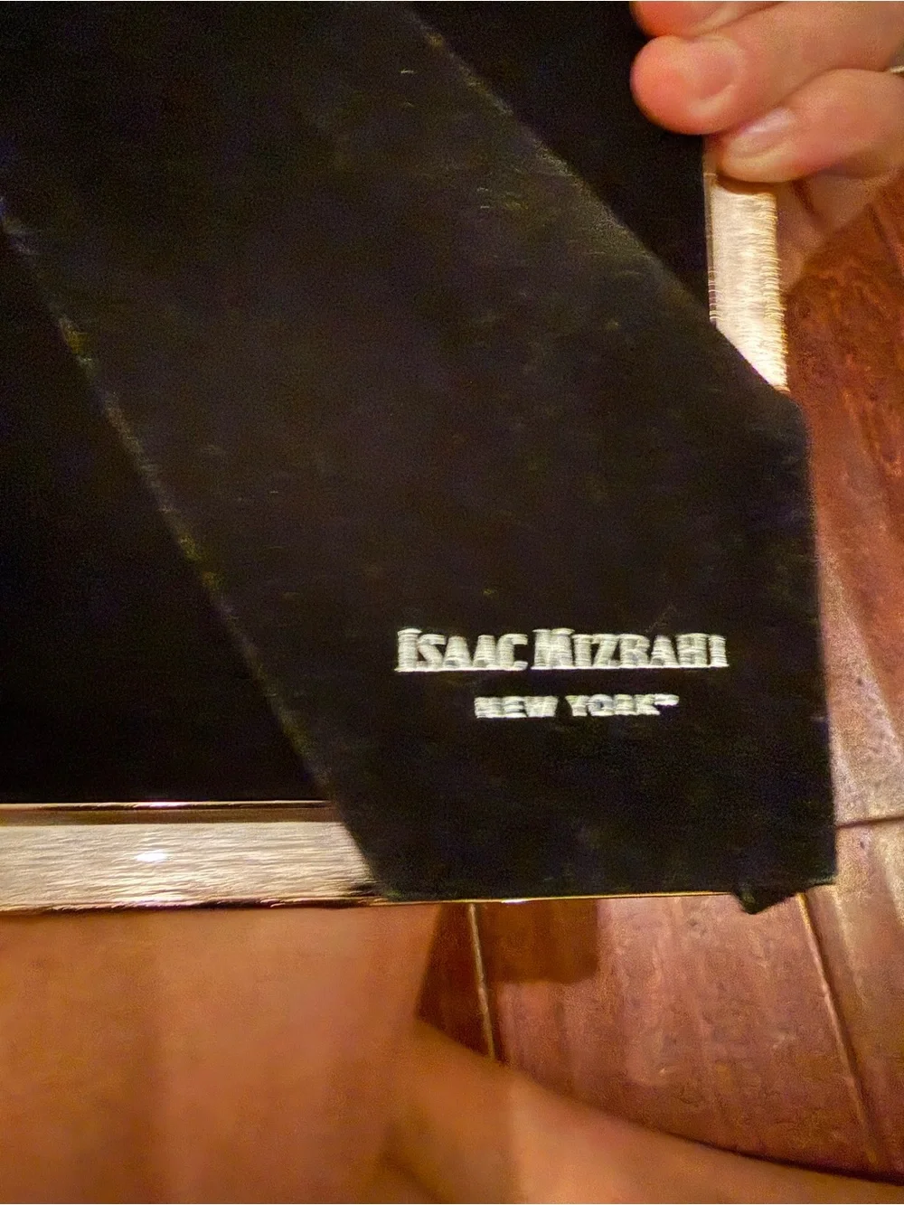 Isaac Mizrahi New York Gold Textured Metal 8x10 Photo Frame Easel Back Hanging